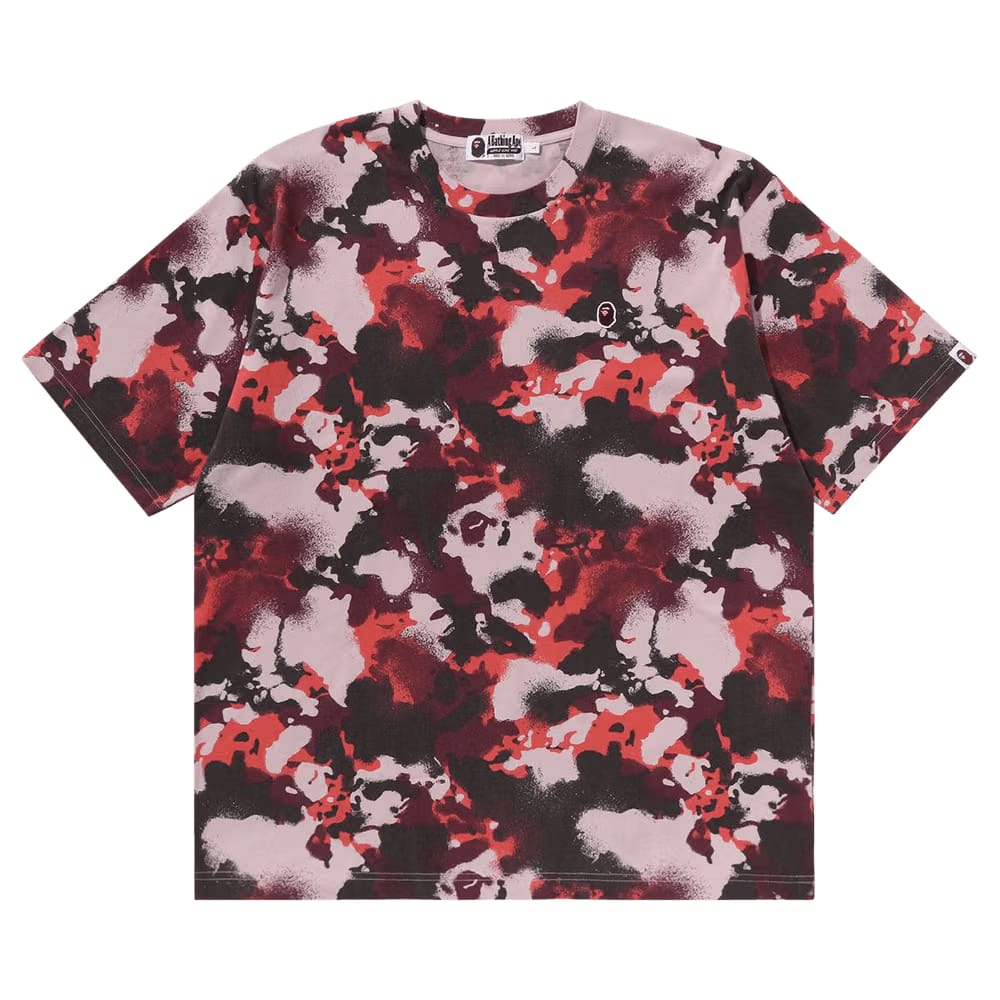 BAPE Map Camo Ape Head One Point Relaxed Fit T-Shirt Red