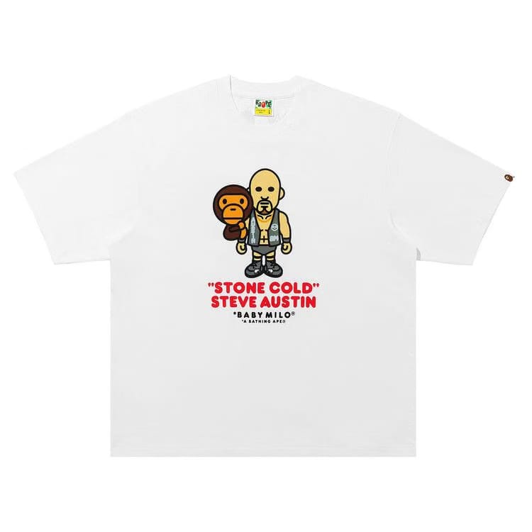 BAPE x WWE Stone Cold Steve Austin Baby Milo Relaxed Fit T-Shirt White