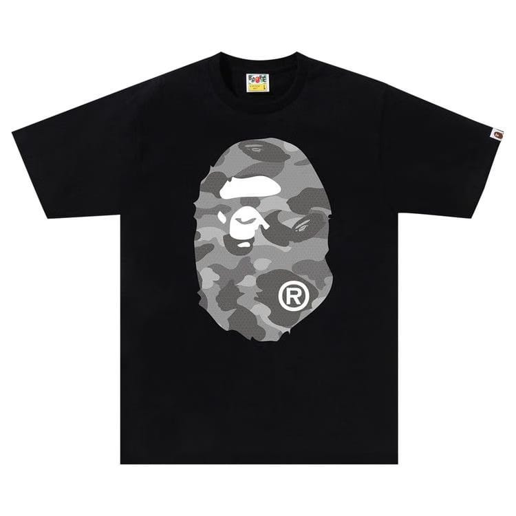 BAPE Honeycomb Camo Big Ape Head T-Shirt Black/Grey