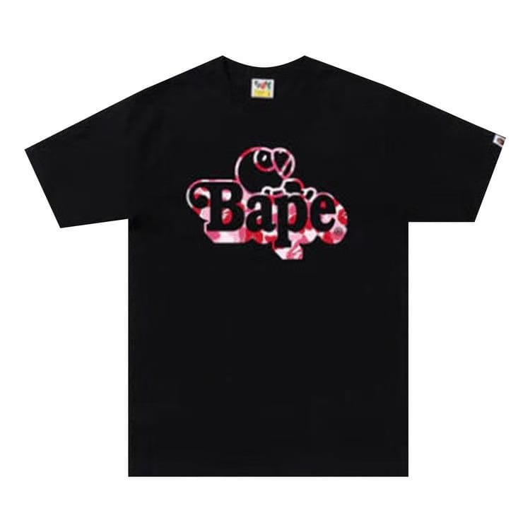 BAPE ABC Camo Milo On T-Shirt Black/Pink