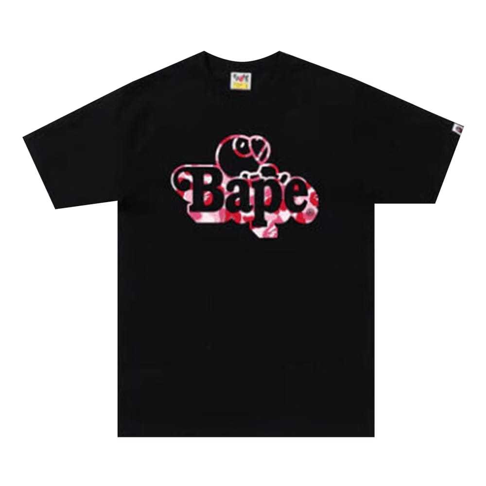 BAPE ABC Camo Milo On T-Shirt Black/Pink