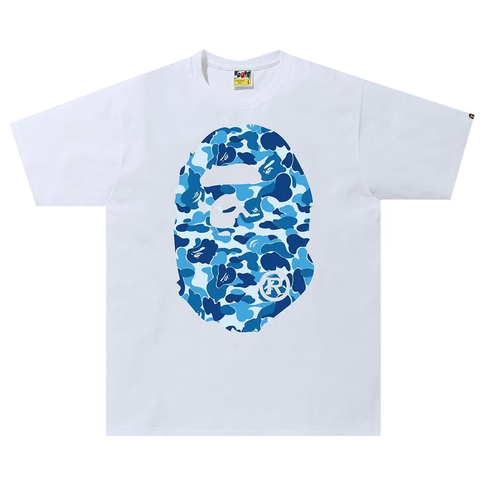 BAPE ABC Camo Big Ape Head T-Shirt White/Blue