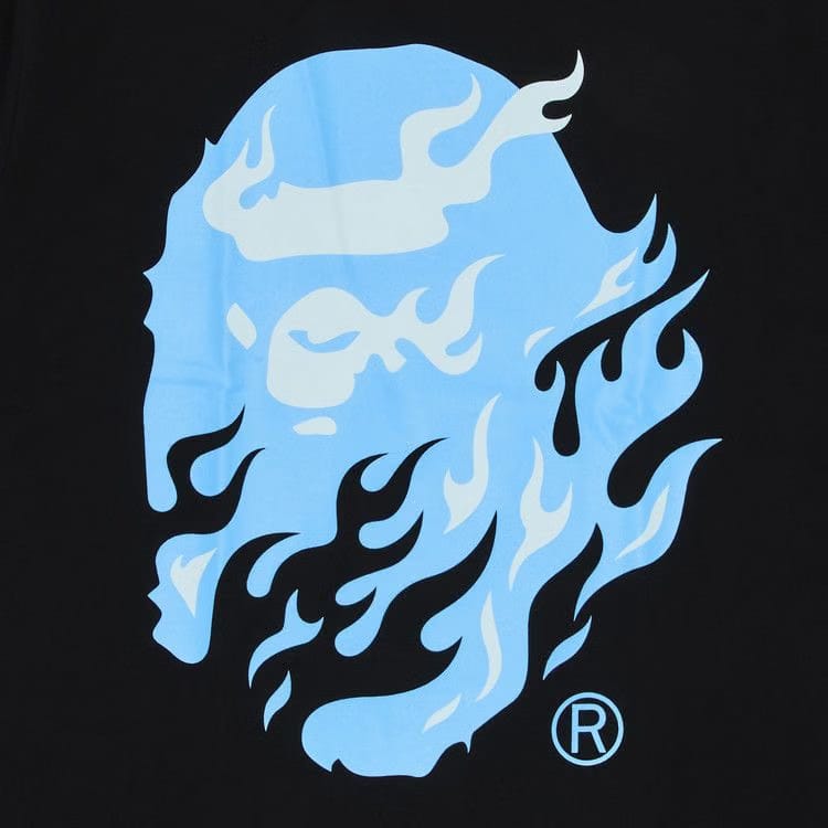 BAPE Flame Ape Head T-Shirt Black/Blue