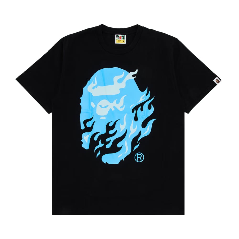BAPE Flame Ape Head T-Shirt Black/Blue