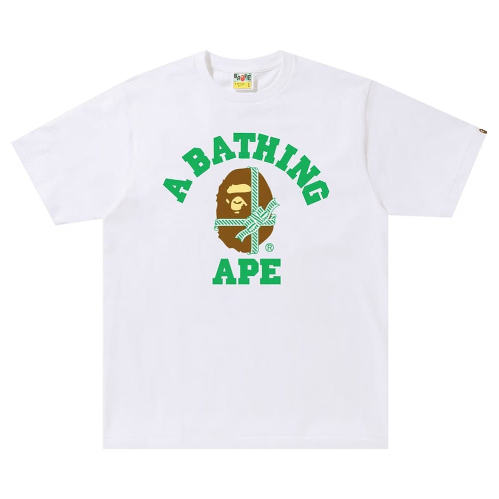 BAPE Christmas College T-Shirt White/Green