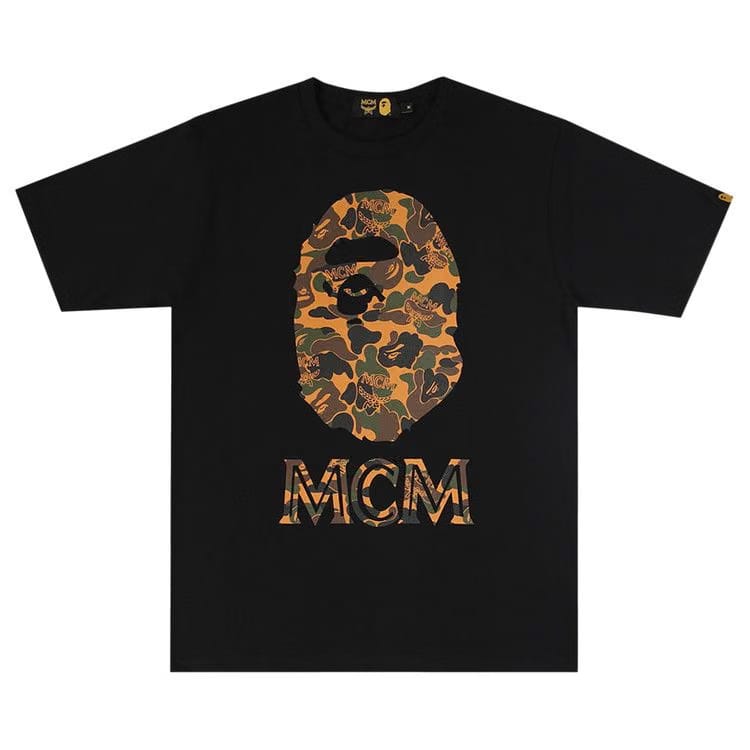 BAPE x MCM Camo Ape Head T-Shirt Black