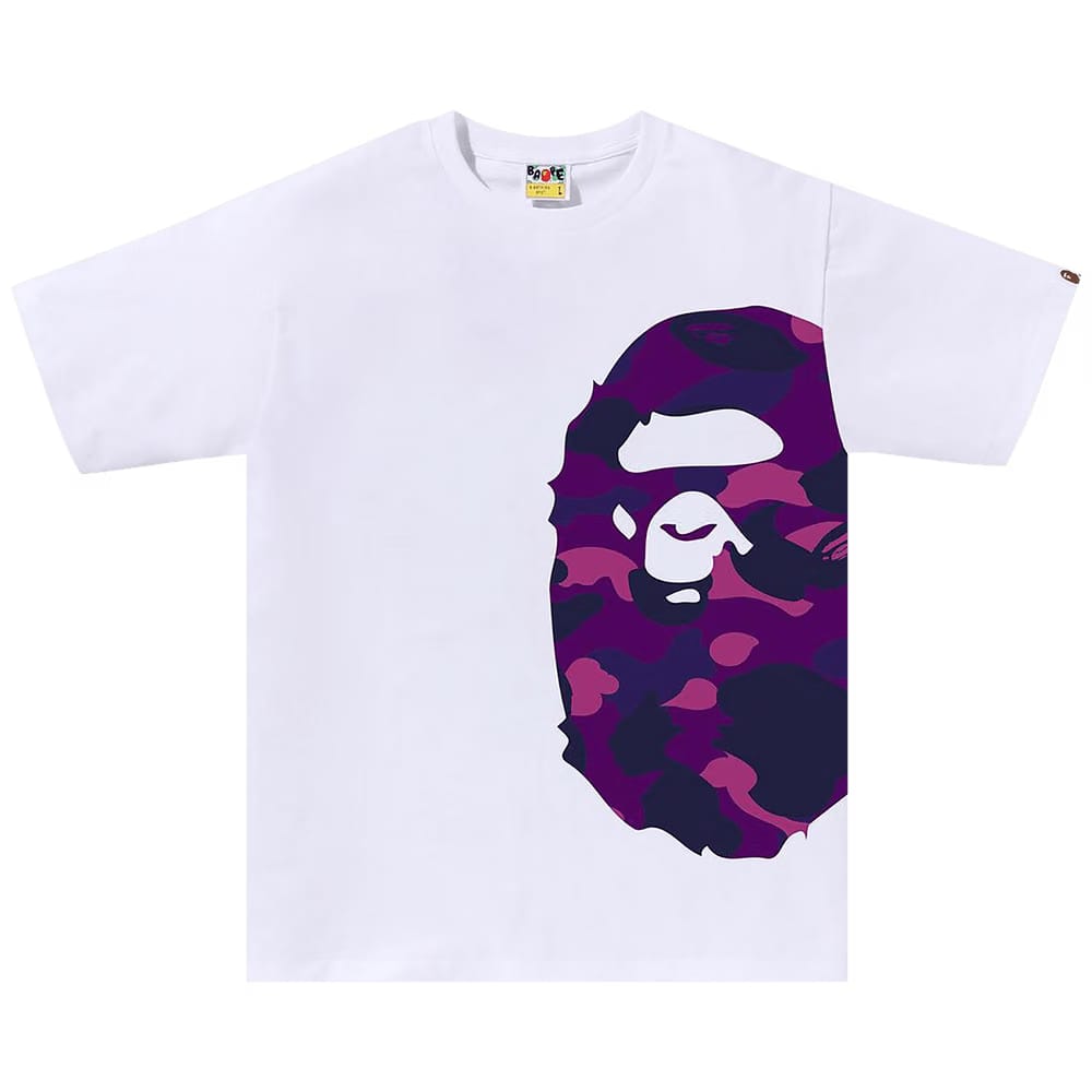 BAPE Color Camo Side Big Ape Head T-Shirt White/Purple
