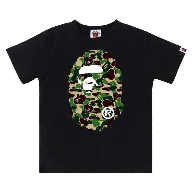 BAPE Kids ABC Camo Big Ape Head T-Shirt Black/Green