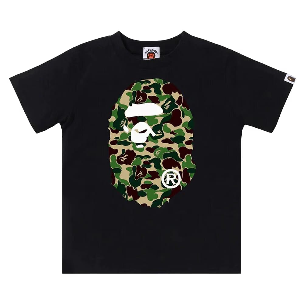 BAPE Kids ABC Camo Big Ape Head T-Shirt Black/Green