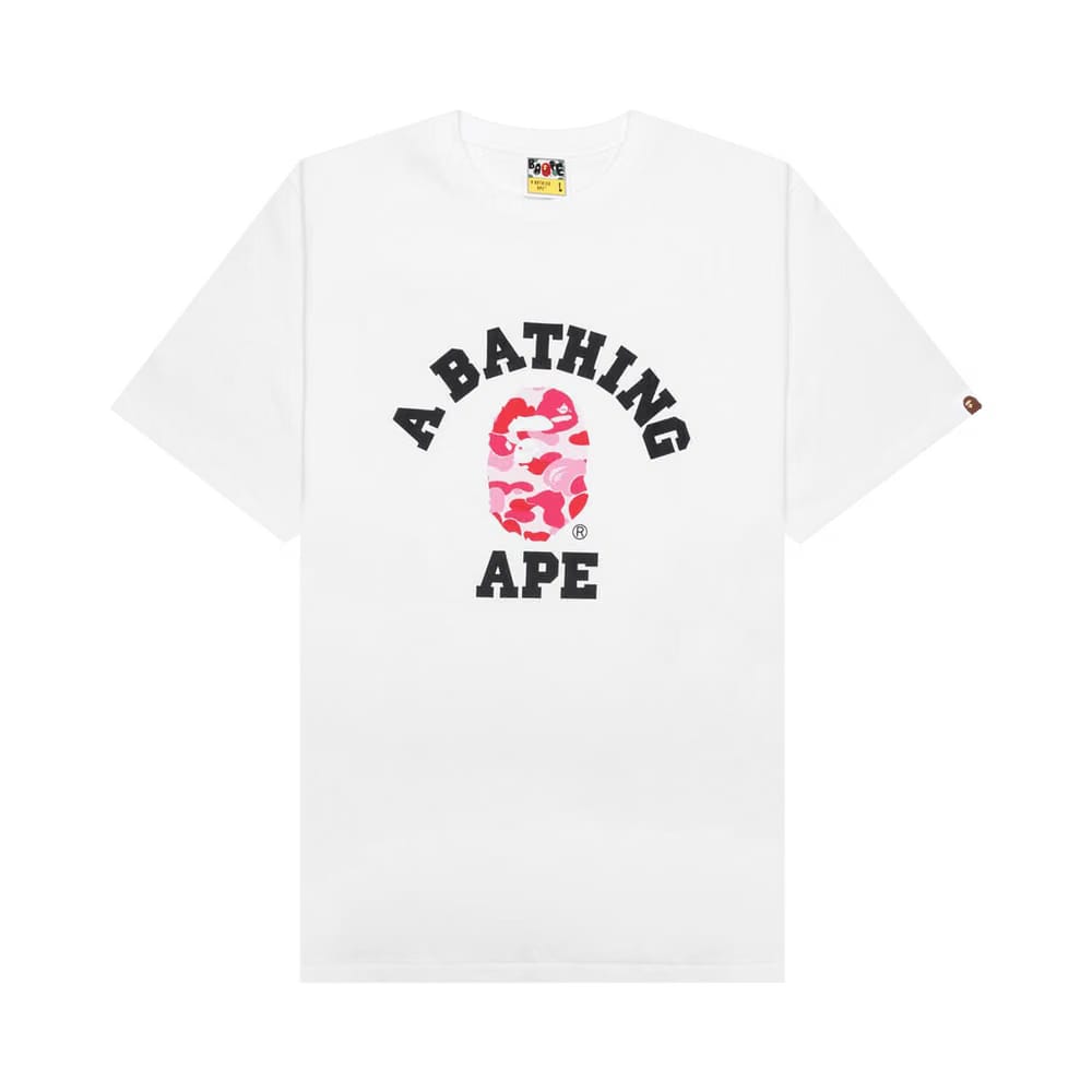 BAPE ABC Camo College T-Shirt White/Pink