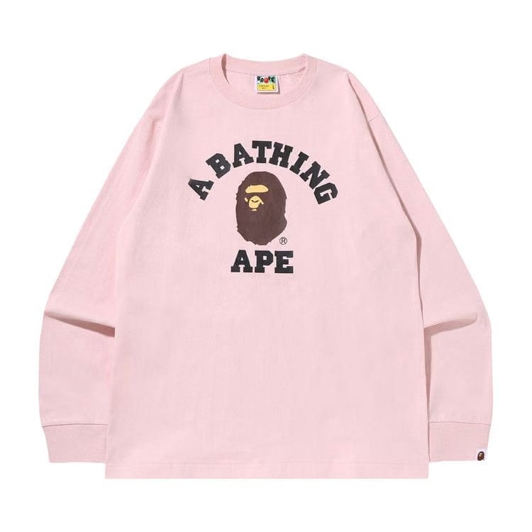 BAPE College Long-Sleeve T-Shirt Pink