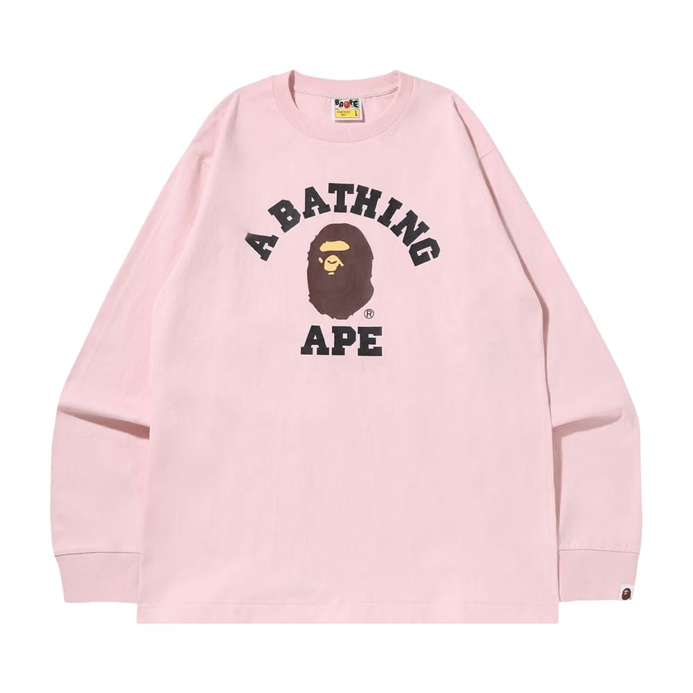 BAPE College Long-Sleeve T-Shirt Pink