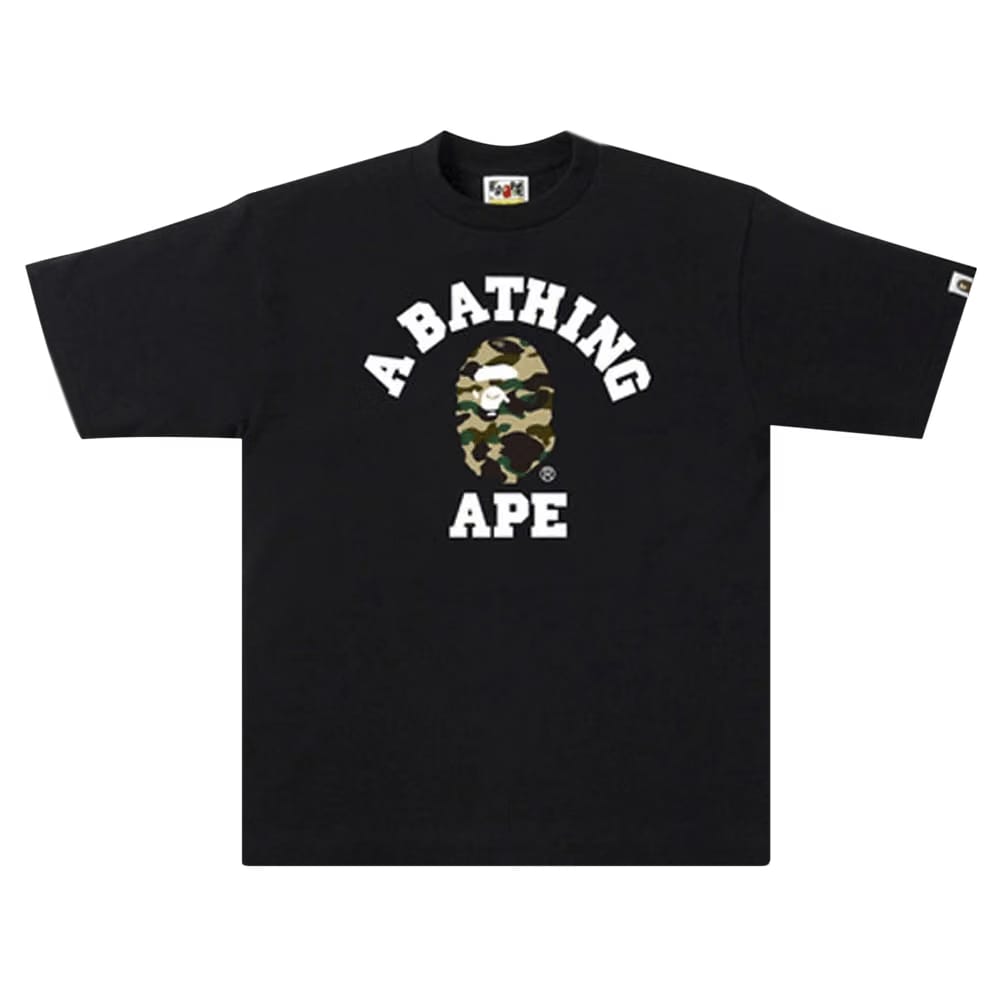 BAPE 1st Camo College T-Shirt Yellow Camo / Black