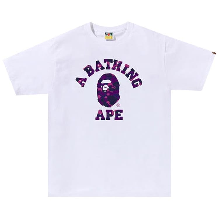 BAPE Color Camo College T-Shirt White/Purple