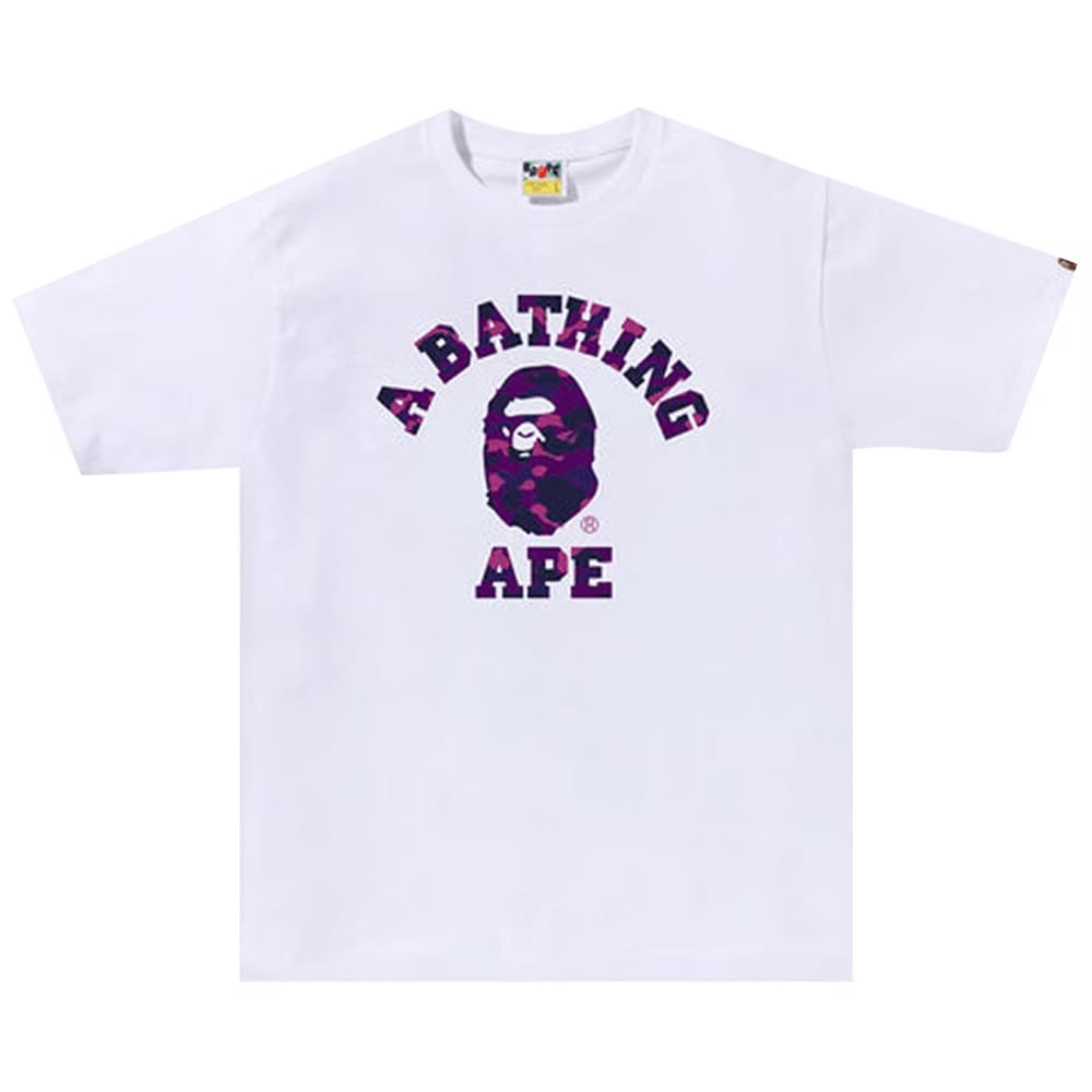 BAPE Color Camo College T-Shirt White/Purple