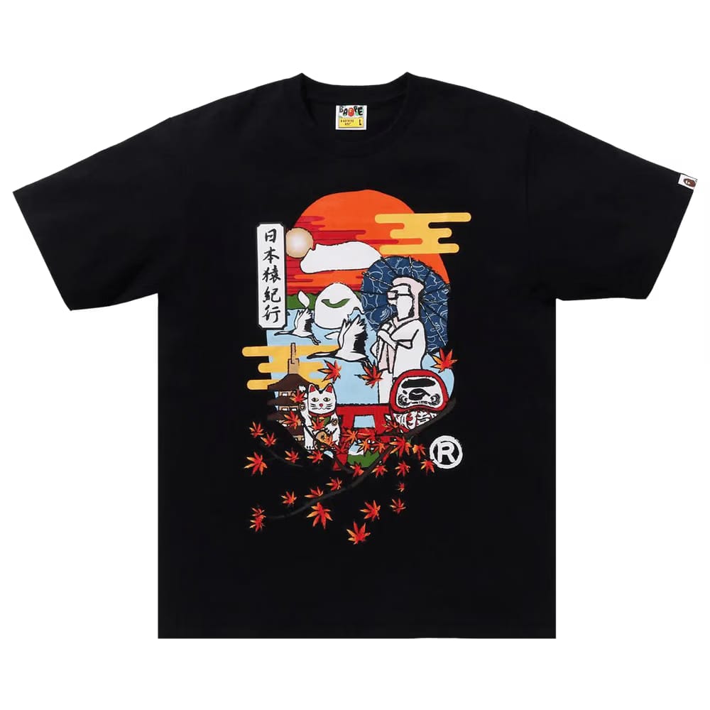 BAPE Japan Culture Autumn Ape Head T-Shirt Black