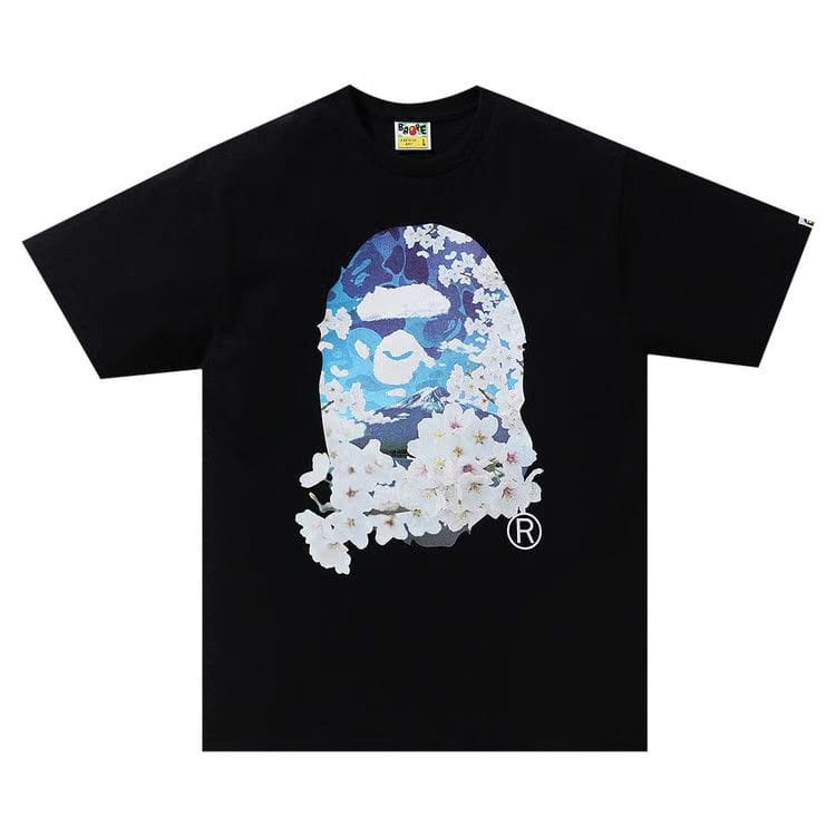 BAPE Sakura Photo Ape Head T-Shirt Black