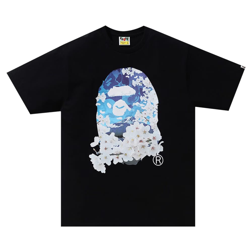BAPE Sakura Photo Ape Head T-Shirt Black