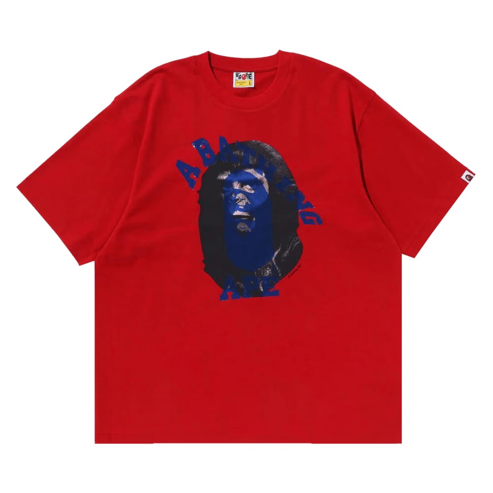 BAPE Ape Head Multi-Print T-Shirt Red