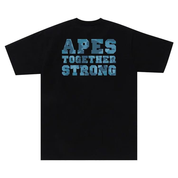 BAPE Honeycomb Camo College ATS T-Shirt Black/Blue