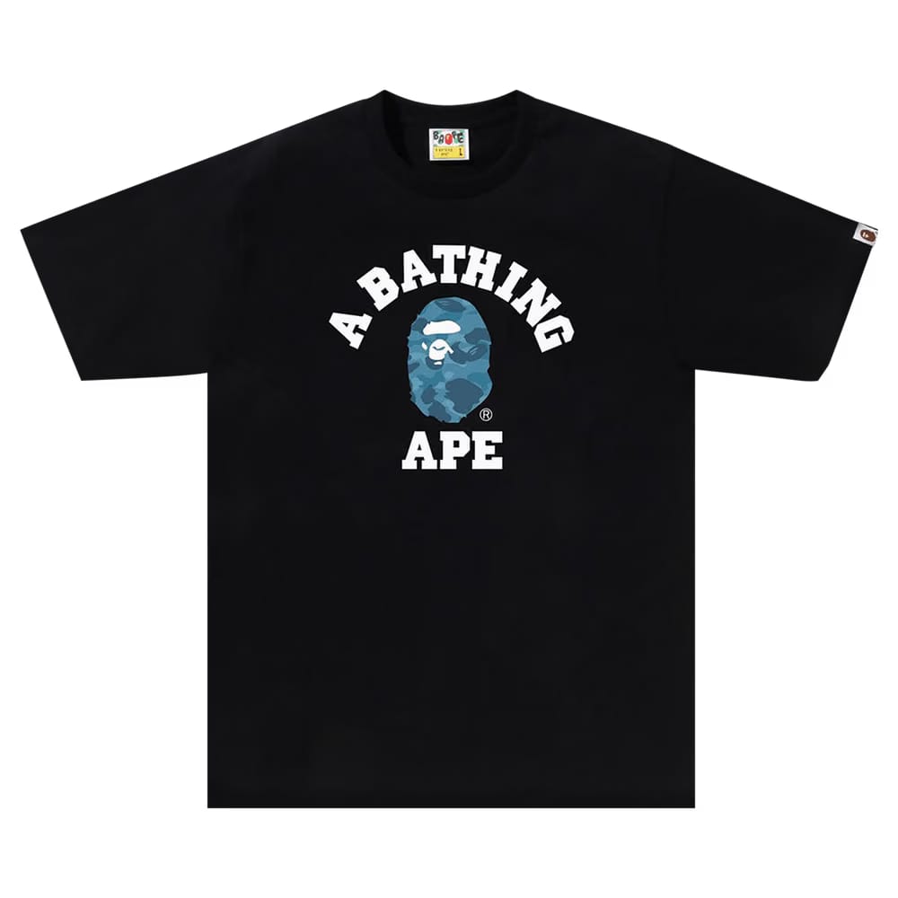 BAPE Honeycomb Camo College T-Shirt Black/Blue