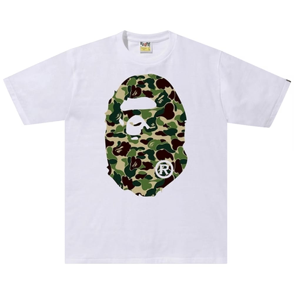 BAPE ABC Camo Big Ape Head T-Shirt White/Green