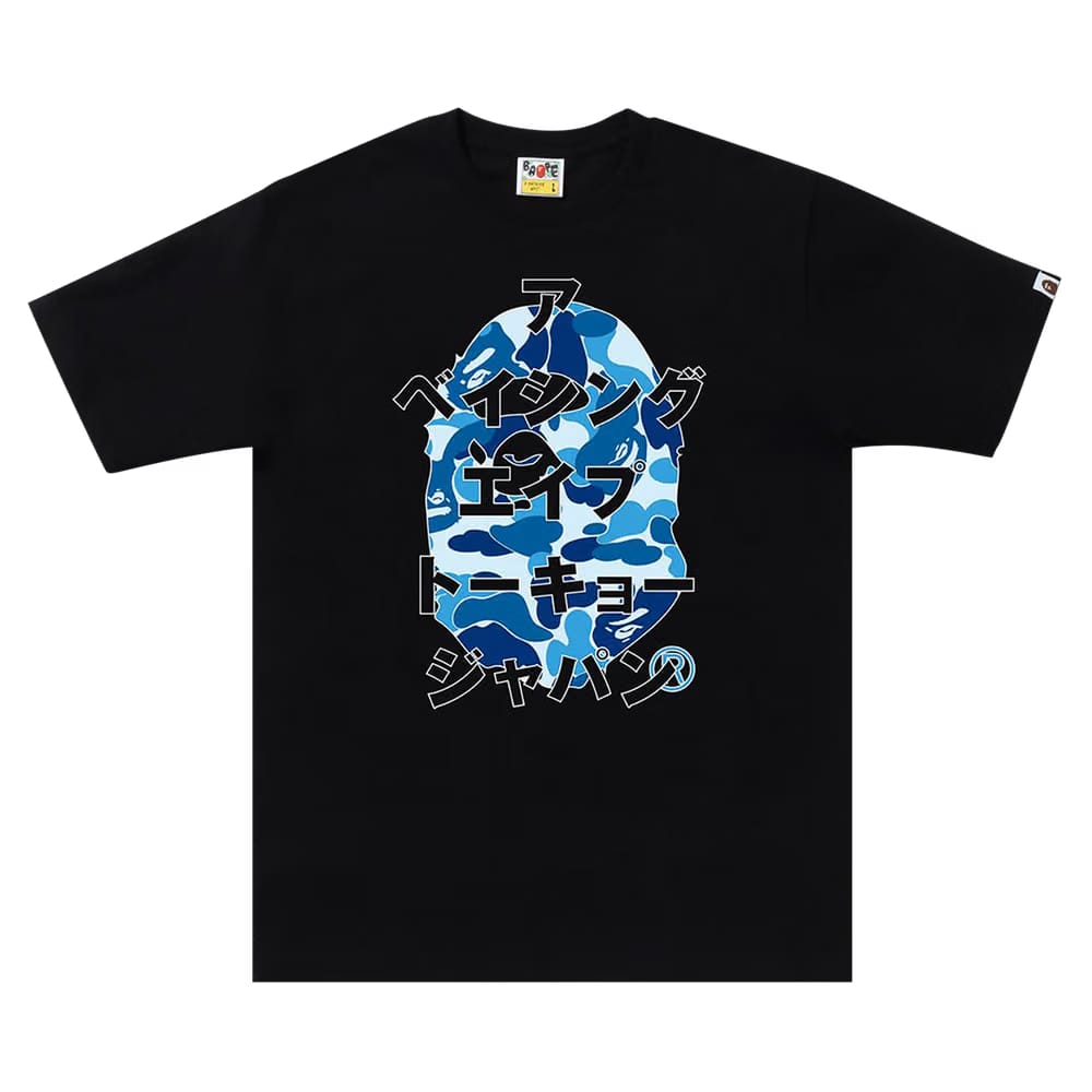 BAPE ABC Camo Japanese Letters T-Shirt Black/Blue