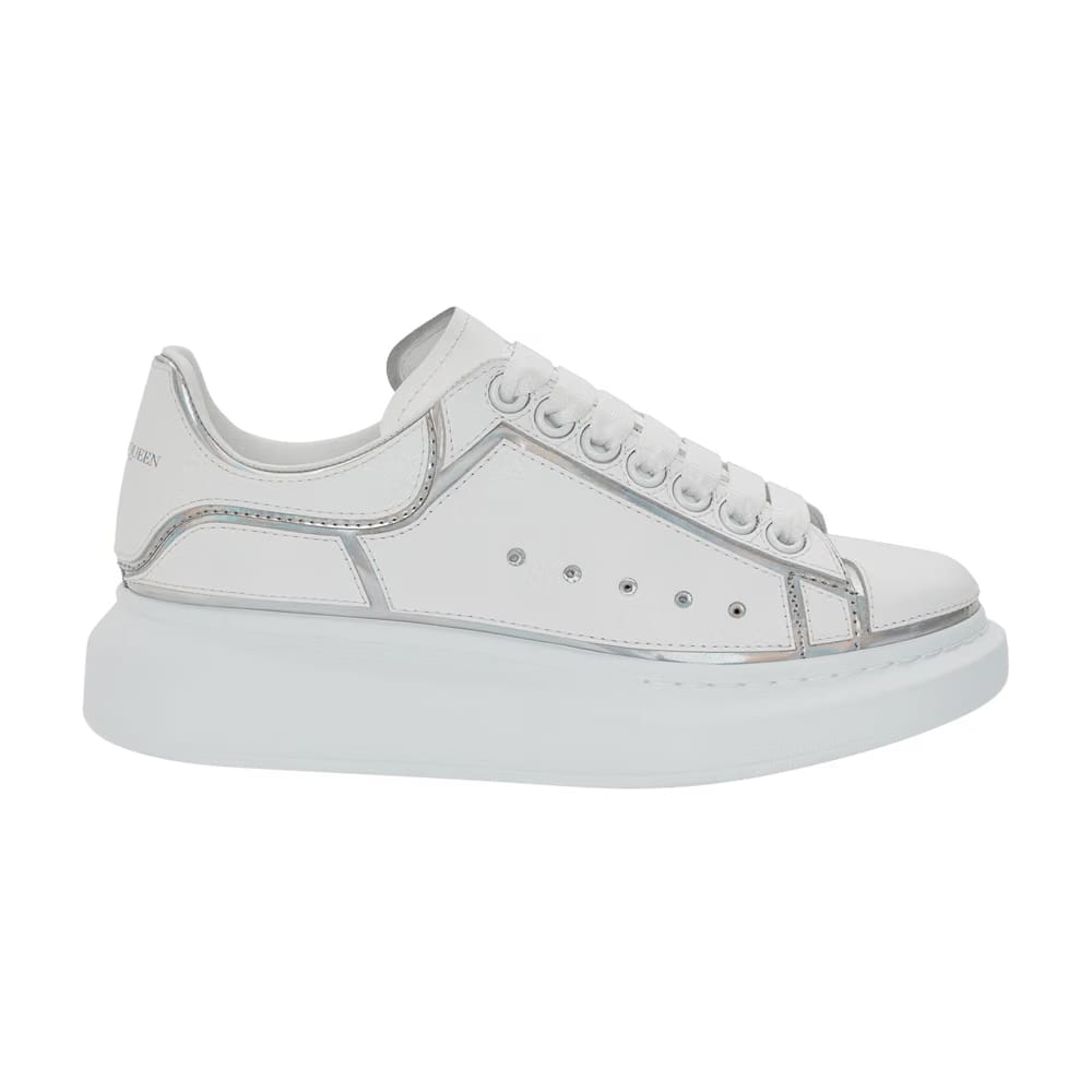 Alexander McQueen Wmns Oversized Sneaker 'White Silver Holo'