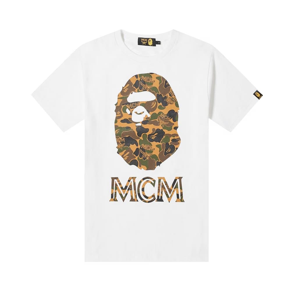 BAPE x MCM Ape Head T-Shirt White