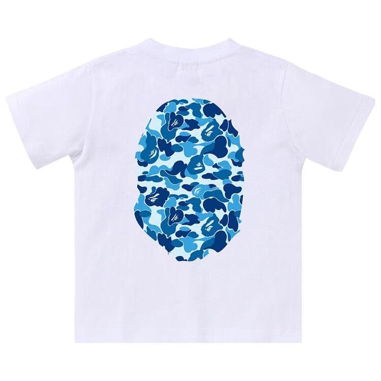 BAPE Kids ABC Camo Big Ape Head T-Shirt White/Blue