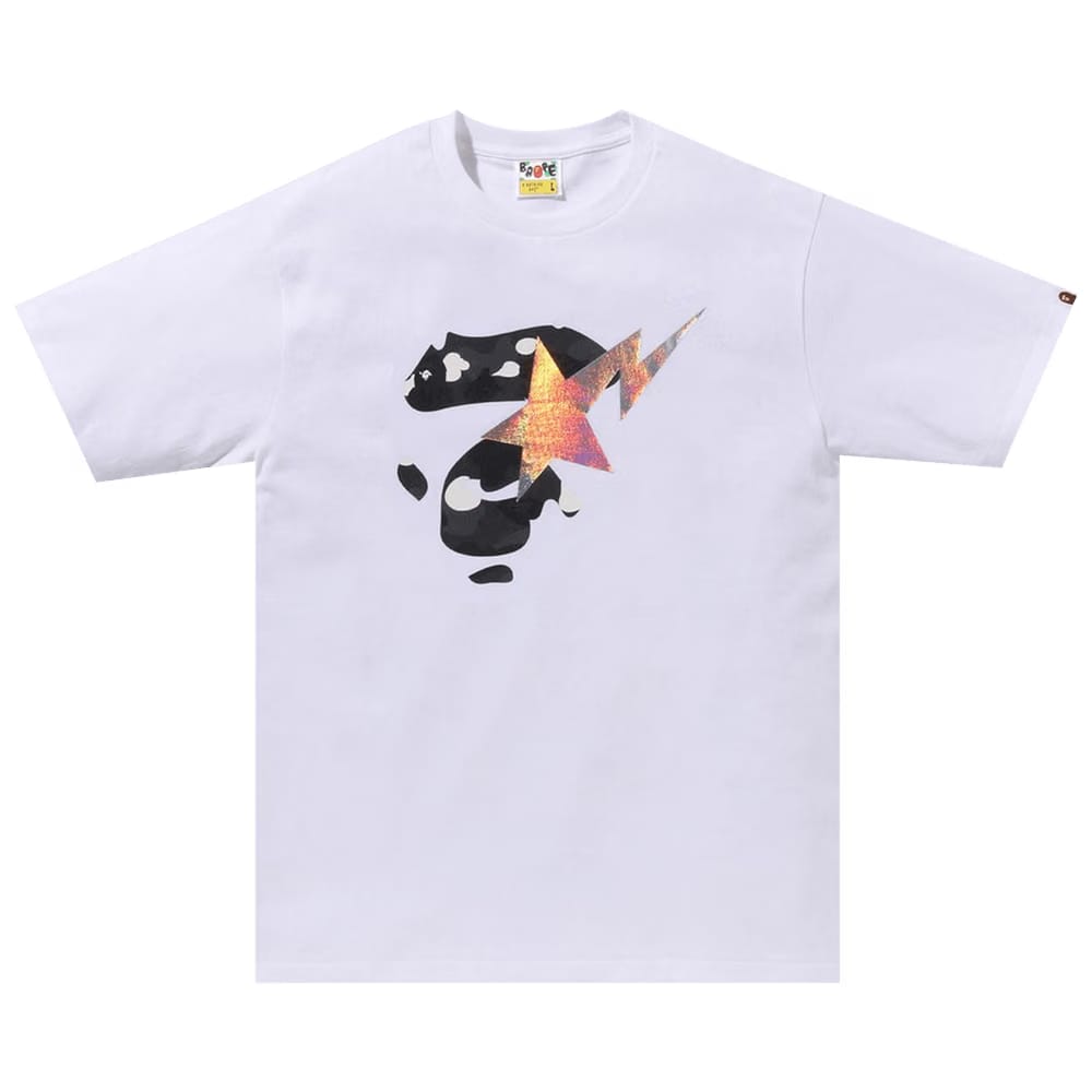 BAPE City Camo Ape Face Sta T-Shirt White