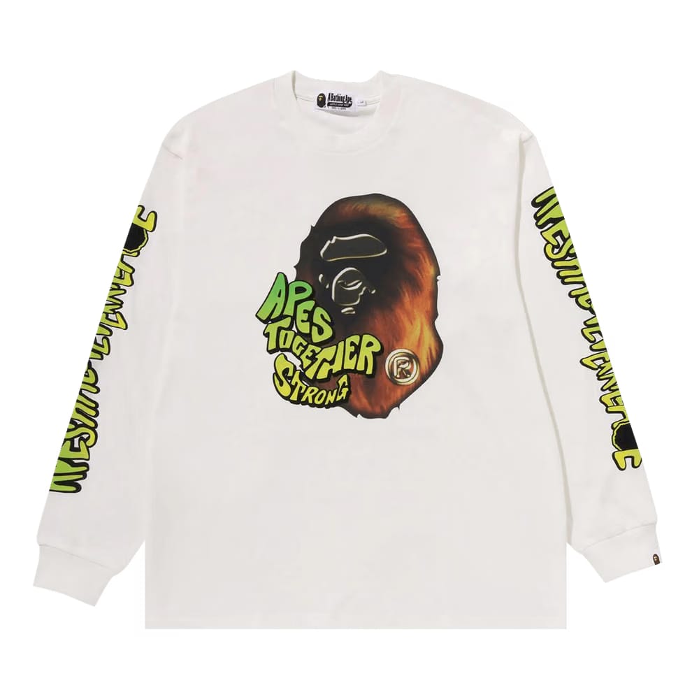 BAPE Sport Graphic Long-Sleeve T-Shirt White