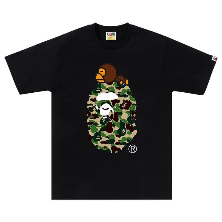 BAPE ABC Camo Milo On Big Ape T-Shirt Black/Green