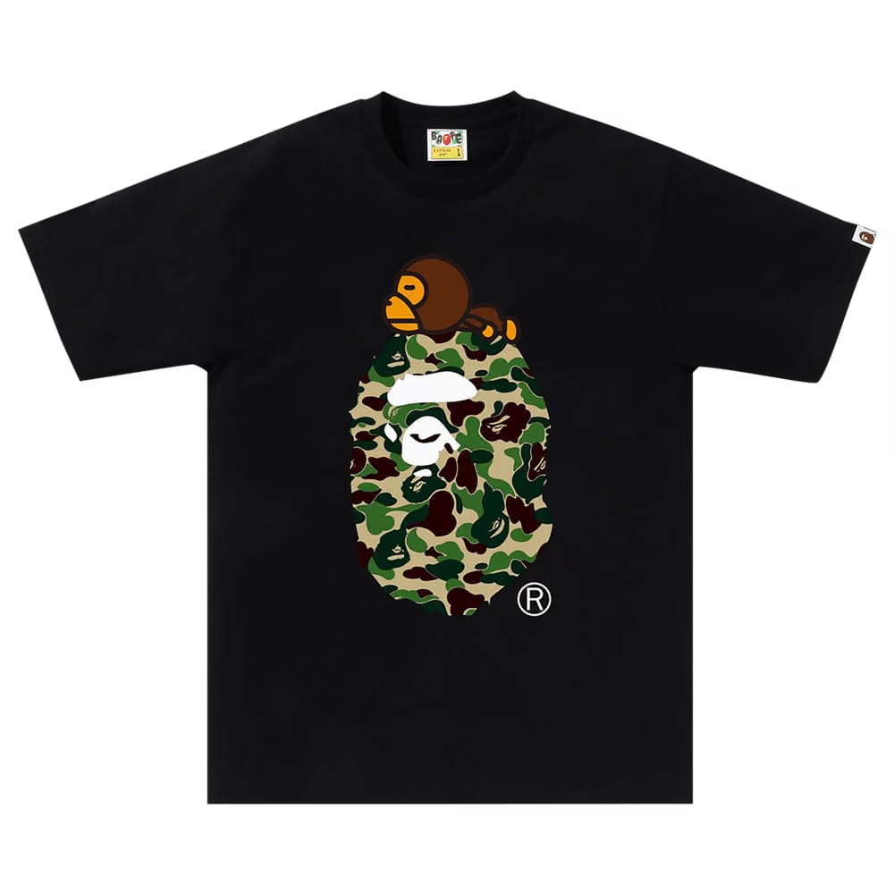 BAPE ABC Camo Milo On Big Ape T-Shirt Black/Green