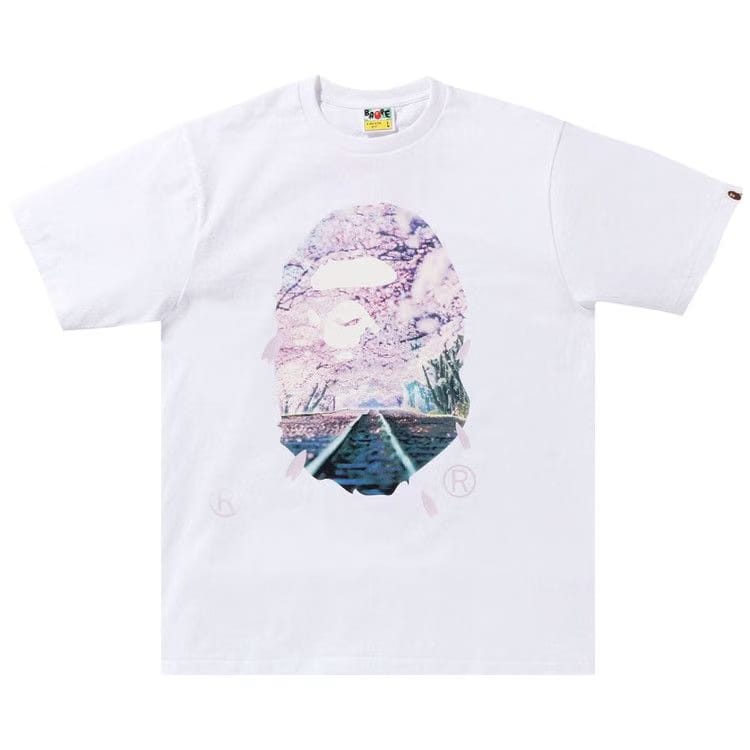 BAPE Sakura Photo Ape Head T-Shirt White