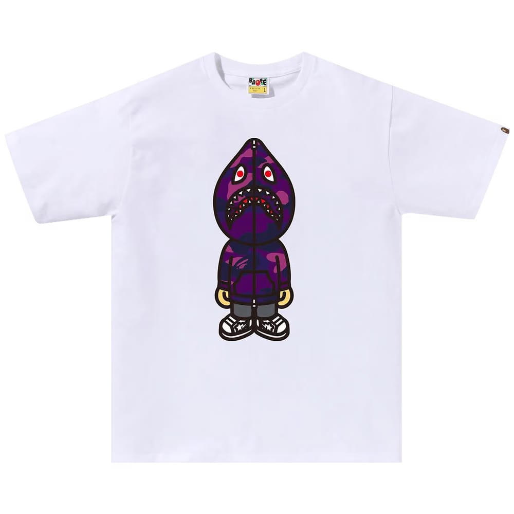 BAPE Color Camo Classic Milo Shark T-Shirt White/Purple
