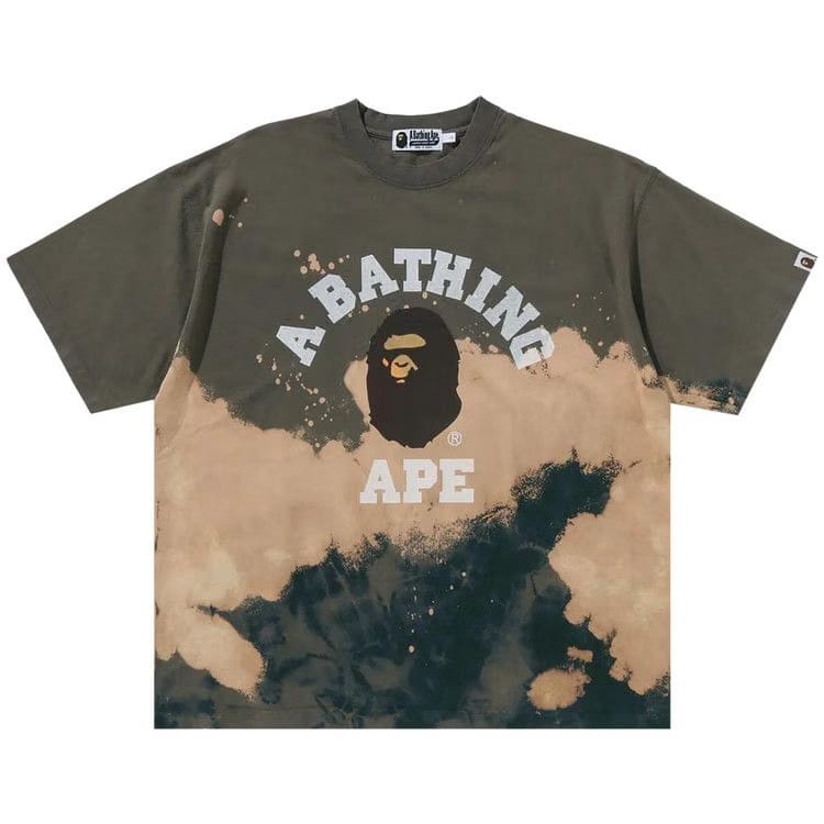 BAPE Tie Dye College Relaxed Fit T-Shirt Beige