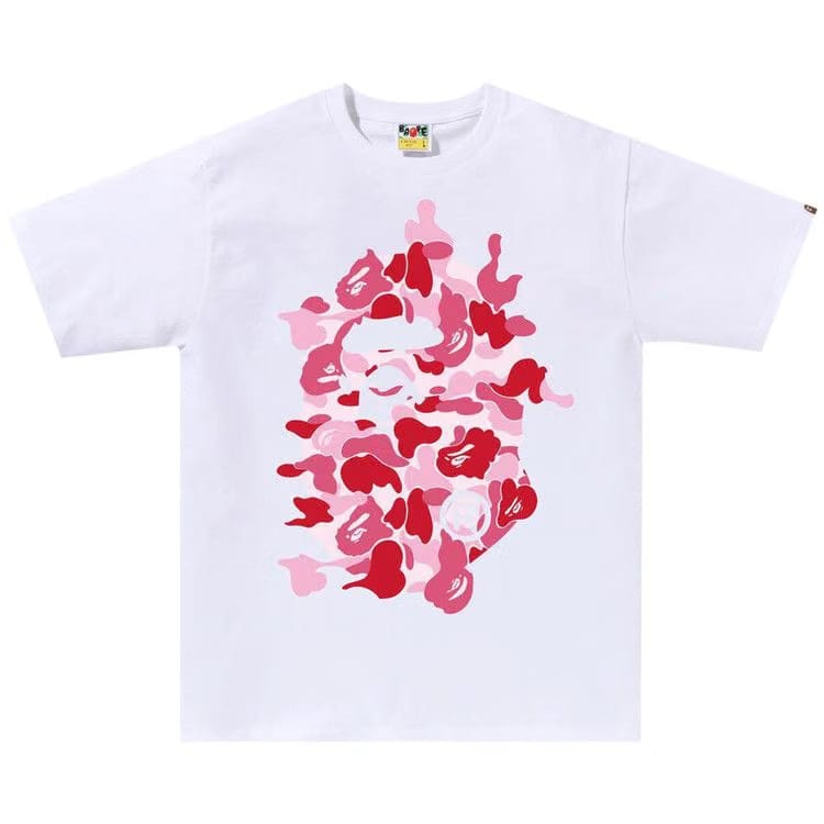 BAPE ABC Camo Rebuild Big Ape Head T-Shirt White/Pink