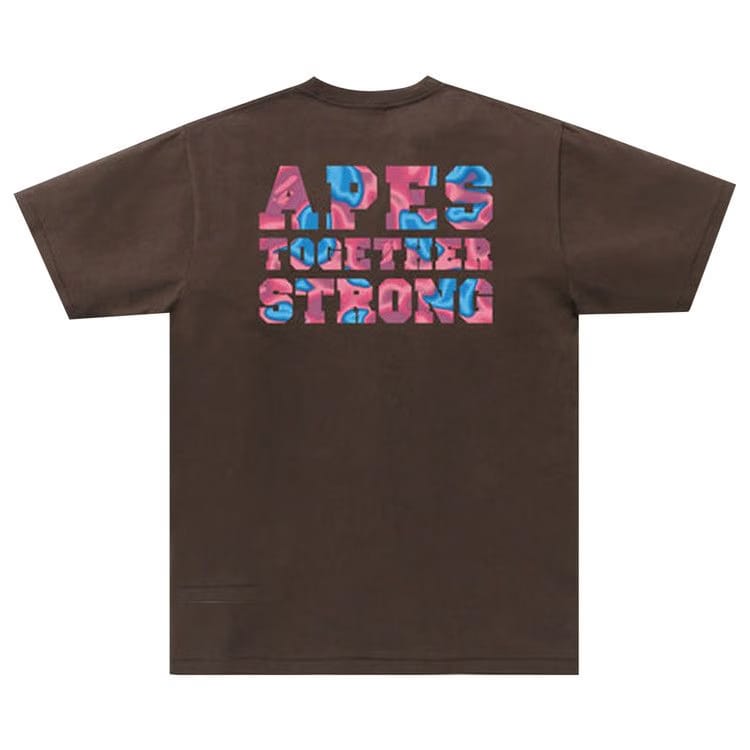BAPE Liquid Camo College ATS T-Shirt Brown
