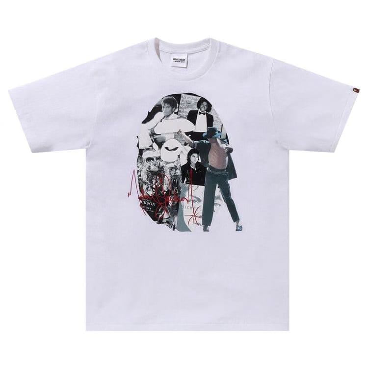 BAPE x Michael Jackson Album Jacket Ape Head T-Shirt White