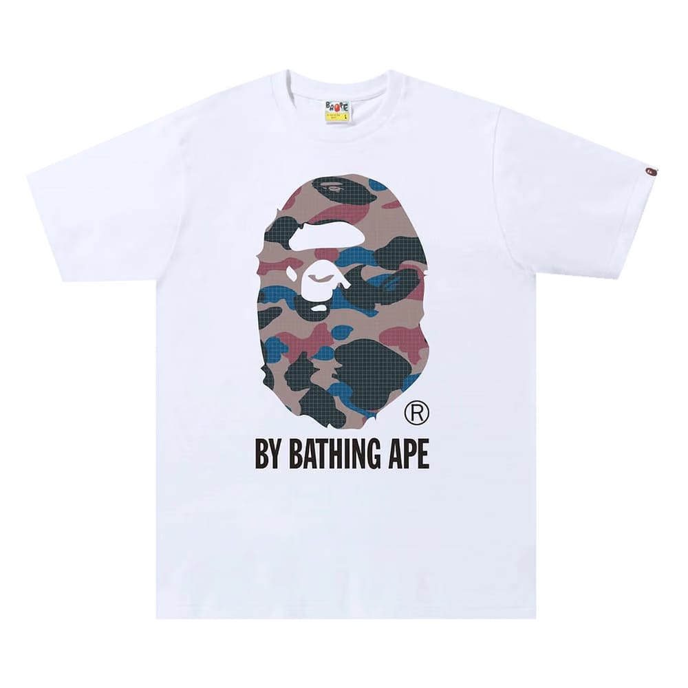 BAPE Grid Camo By Bathing Ape T-Shirt White/Purple