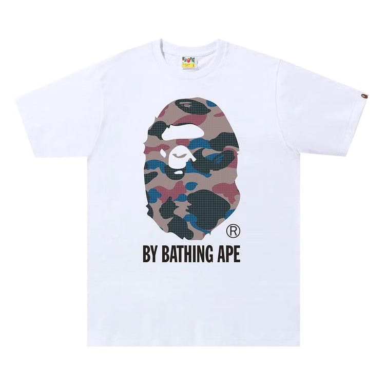 BAPE Grid Camo By Bathing Ape T-Shirt White/Purple