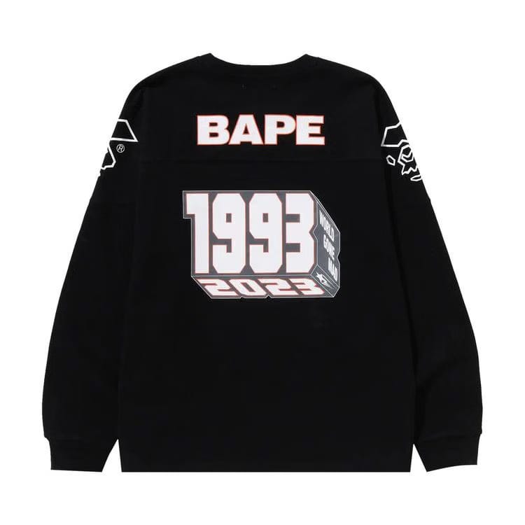 BAPE Football Relaxed Fit Long-Sleeve T-Shirt Black