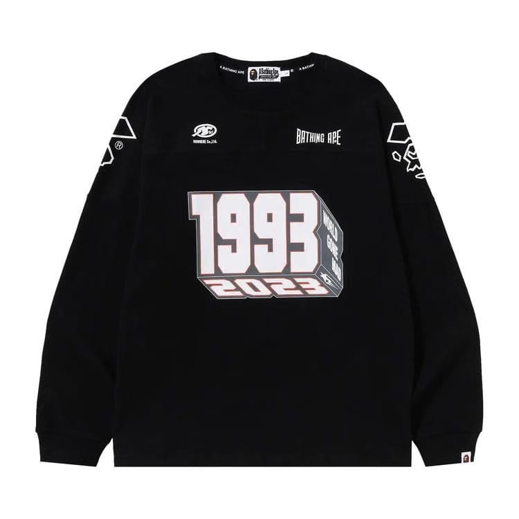 BAPE Football Relaxed Fit Long-Sleeve T-Shirt Black