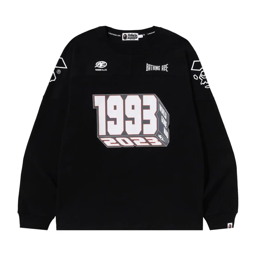 BAPE Football Relaxed Fit Long-Sleeve T-Shirt Black