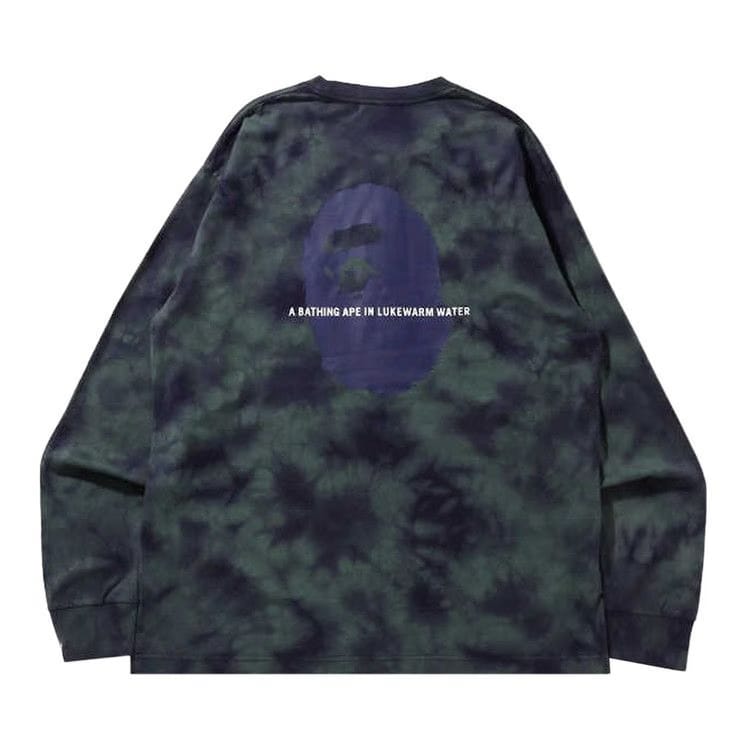 BAPE Tie Dye One Point Pocket Relaxed Fit Long-Sleeve T-Shirt Purple