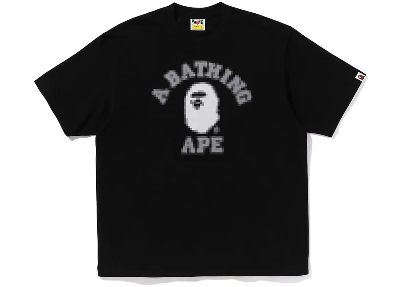 BAPE Pixal College Relaxed Fit T-Shirt Black