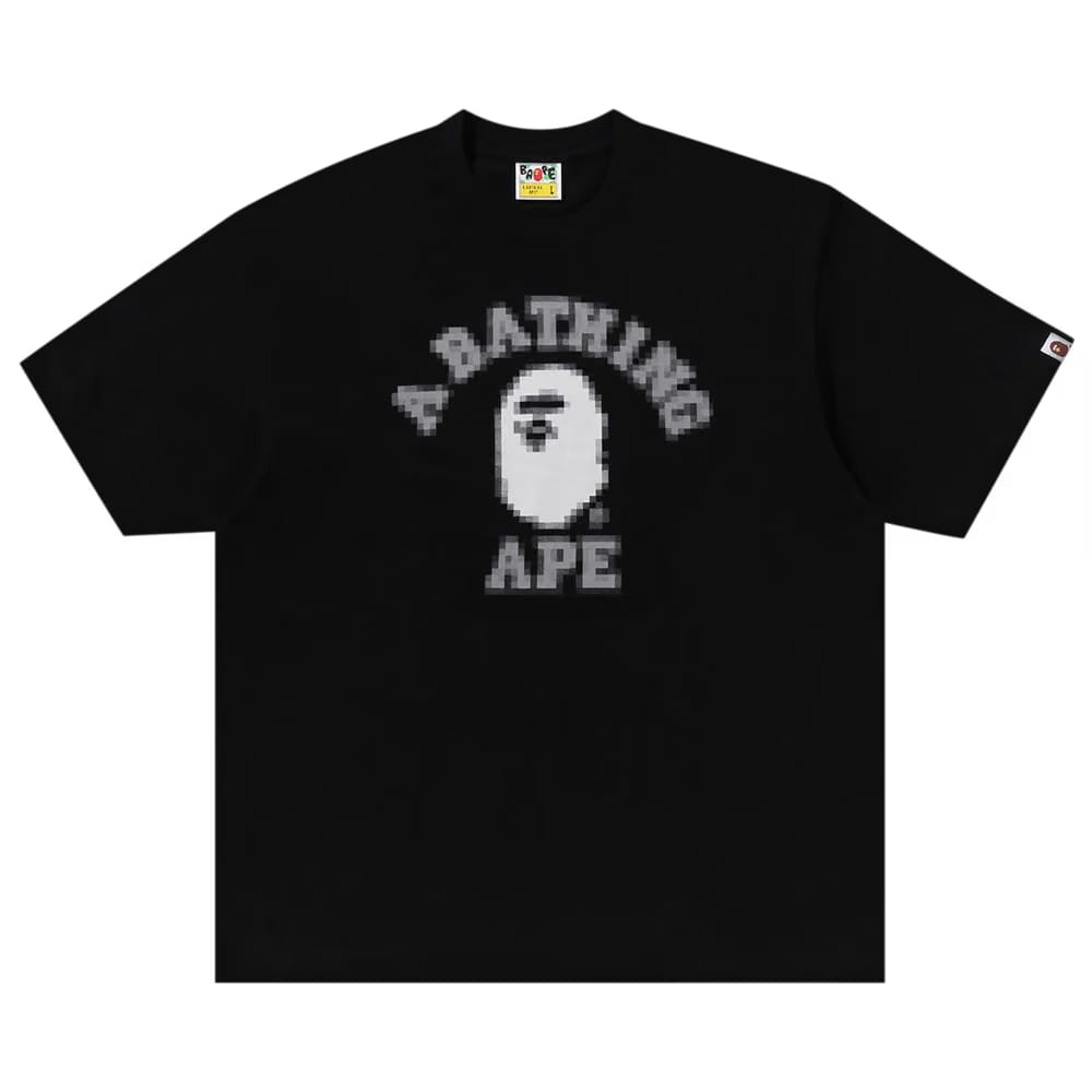 BAPE Pixal College Relaxed Fit T-Shirt Black