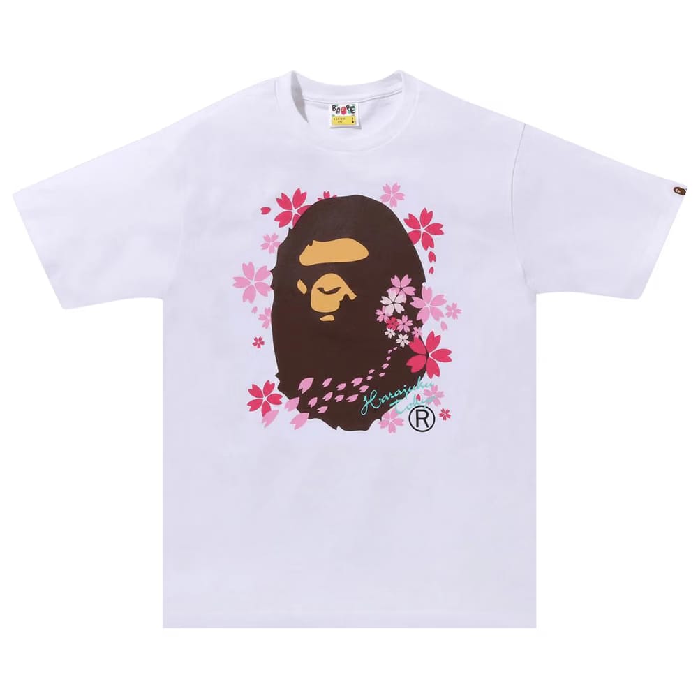 BAPE Sakura Ape Head T-Shirt White