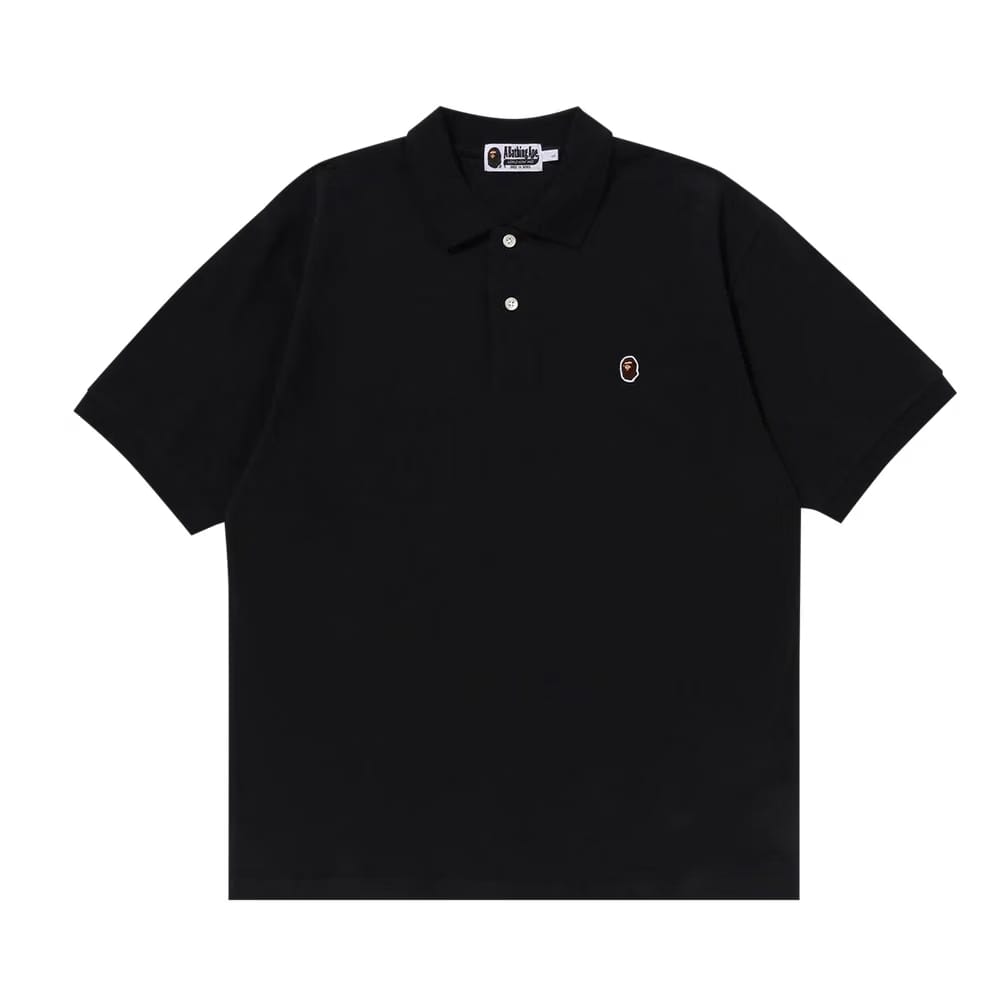 BAPE One Point Relaxed Fit Polo Shirt Black